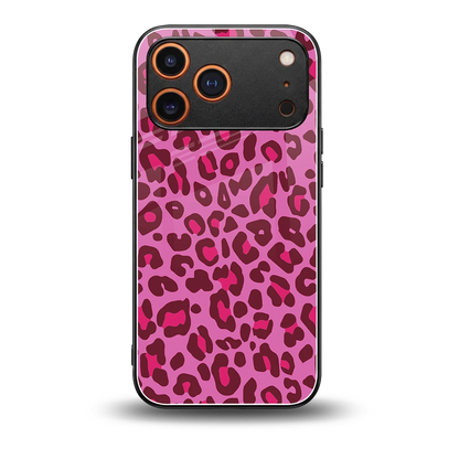 Leopard Pink back phone cover | glass case for iphone 17 pro