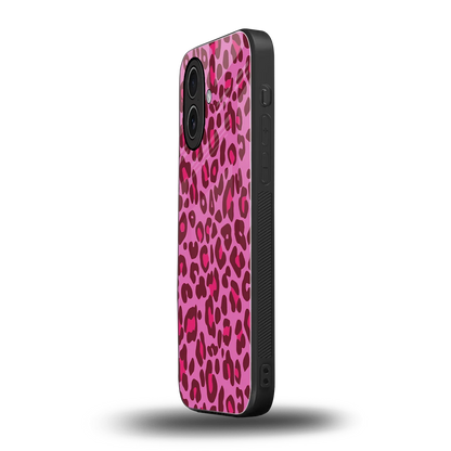 Leopard Pink iphone 17 mobile cover | shockproof glass phone case