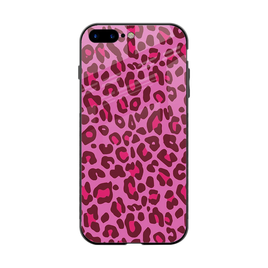 Leopard Pink back phone cover | glass case for iphone 8 plus