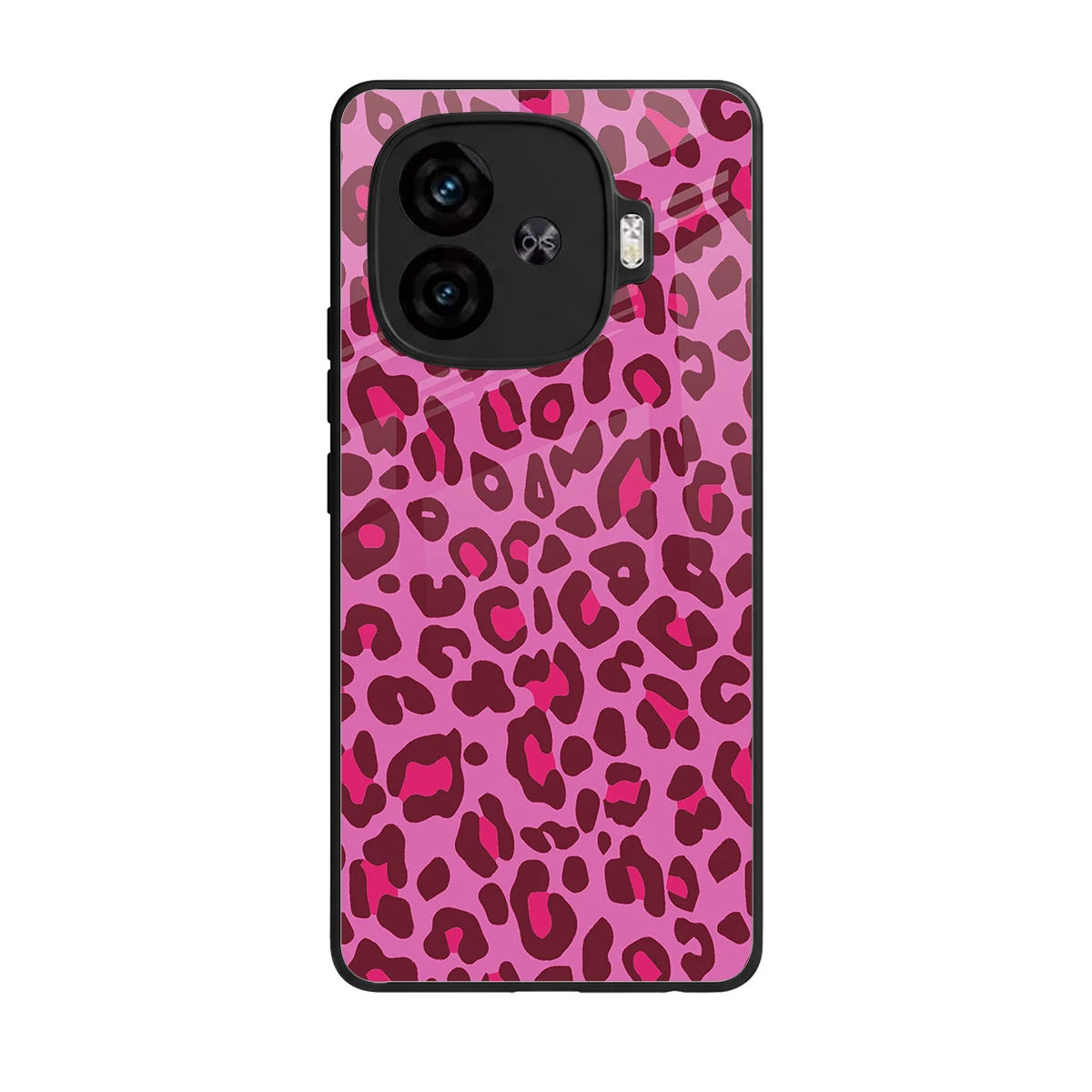 Leopard Pink back phone cover | glass case for iqoo neo 10r 5g