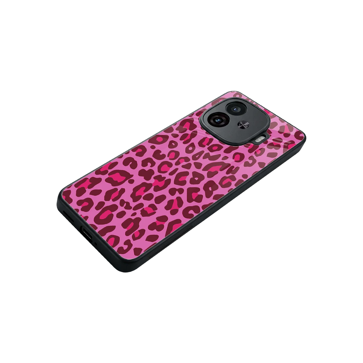 Leopard Pink stylish phone case for iqoo neo 10r 5g | glossy glass and slim fit