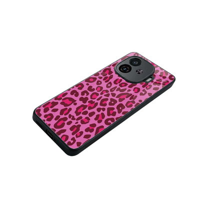Leopard Pink stylish phone case for iqoo neo 10r 5g | glossy glass and slim fit