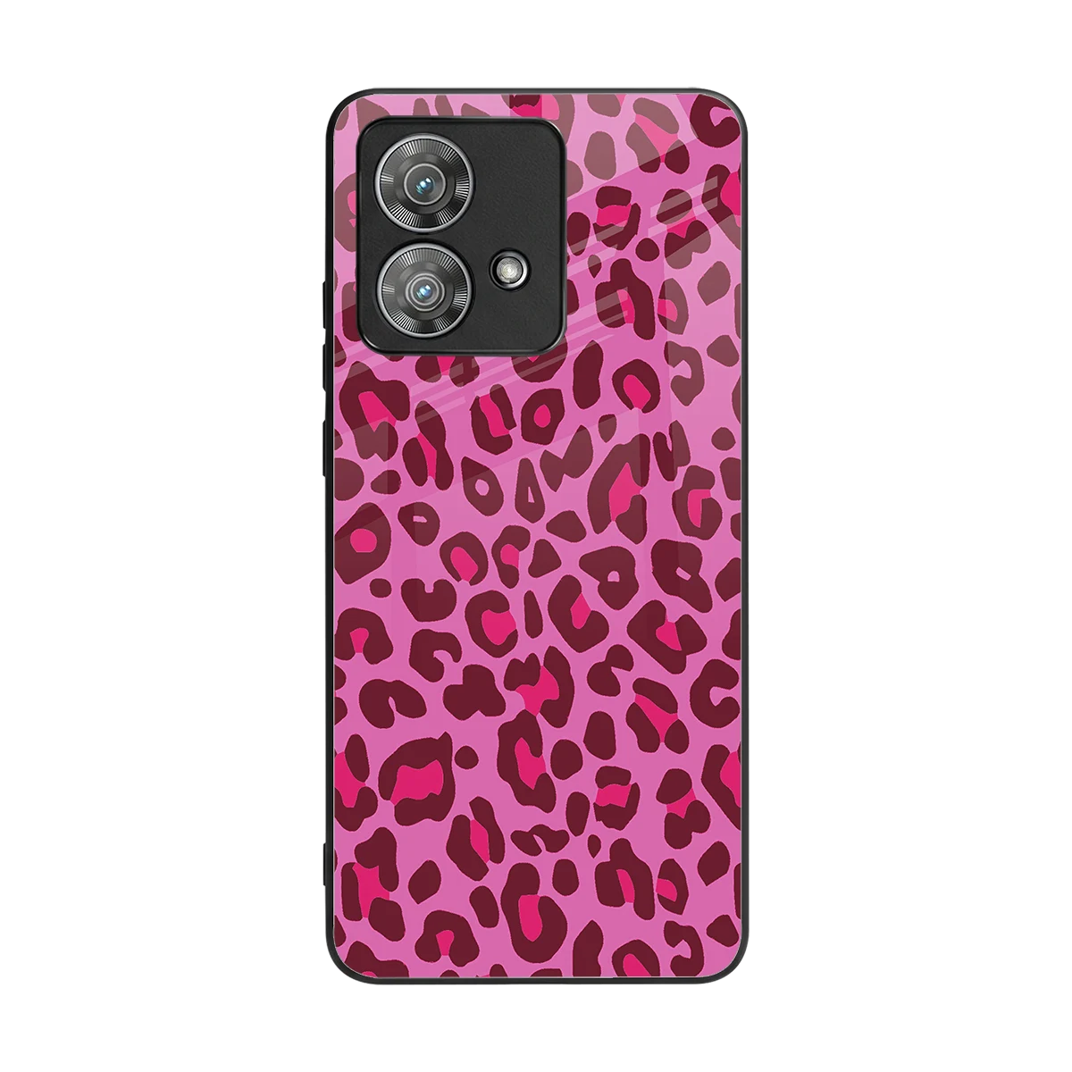 Leopard Pink back phone cover | glass case for motorola edge 40 neo 5g