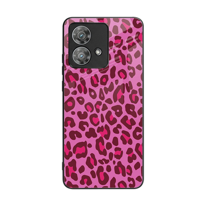 Leopard Pink back phone cover | glass case for motorola edge 40 neo 5g