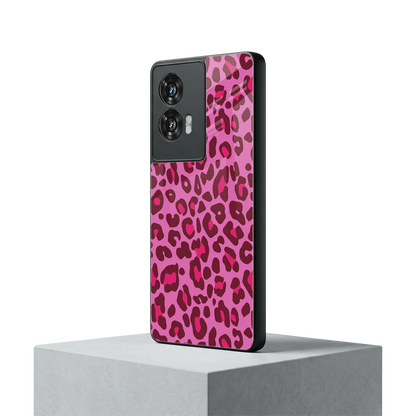Leopard Pink motorola edge 50 fusion mobile cover | shockproof glass phone case