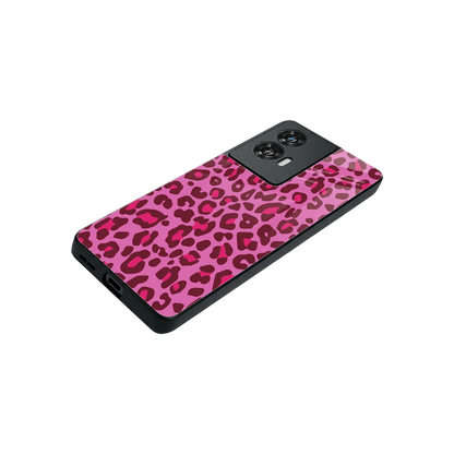 Leopard Pink stylish phone case for motorola edge 50 fusion | glossy glass and slim fit