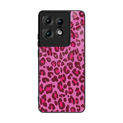 Leopard Pink back phone cover | glass case for motorola edge 50 pro