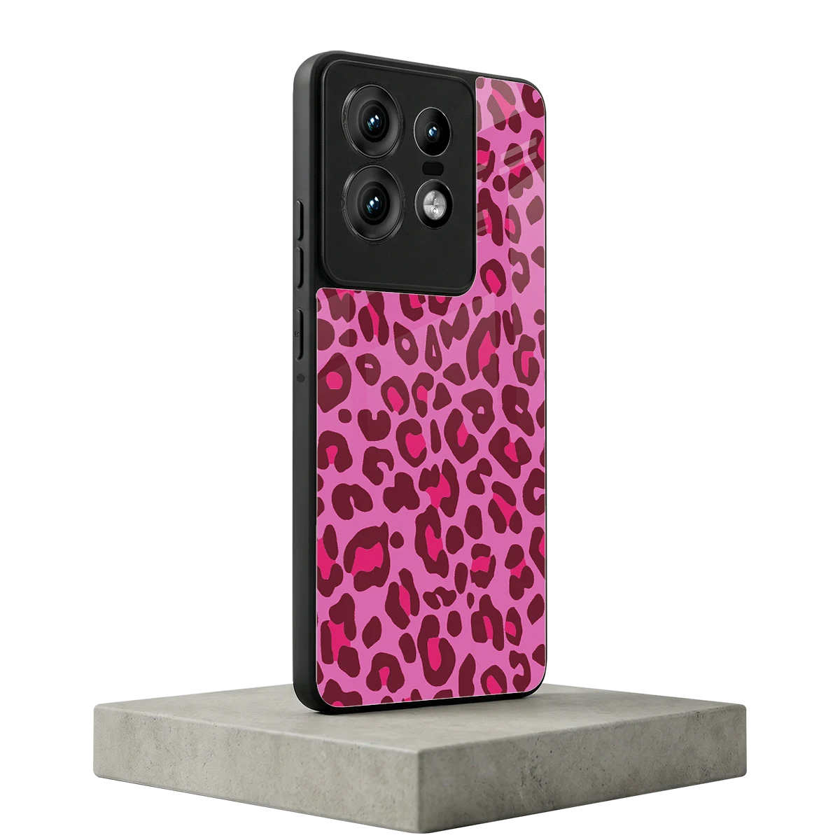 Leopard Pink motorola edge 50 pro mobile cover | shockproof glass phone case