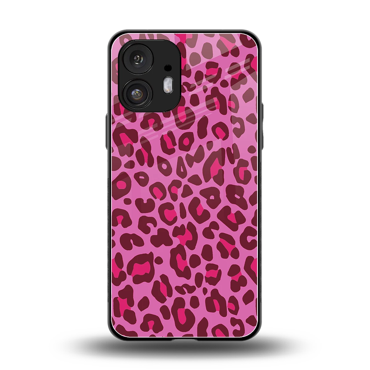 Leopard Pink back phone cover | glass case for nothing phone 2