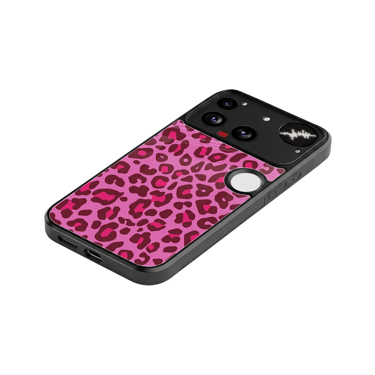 Leopard Pink stylish phone case for nothing phone 3 | glossy glass and slim fit
