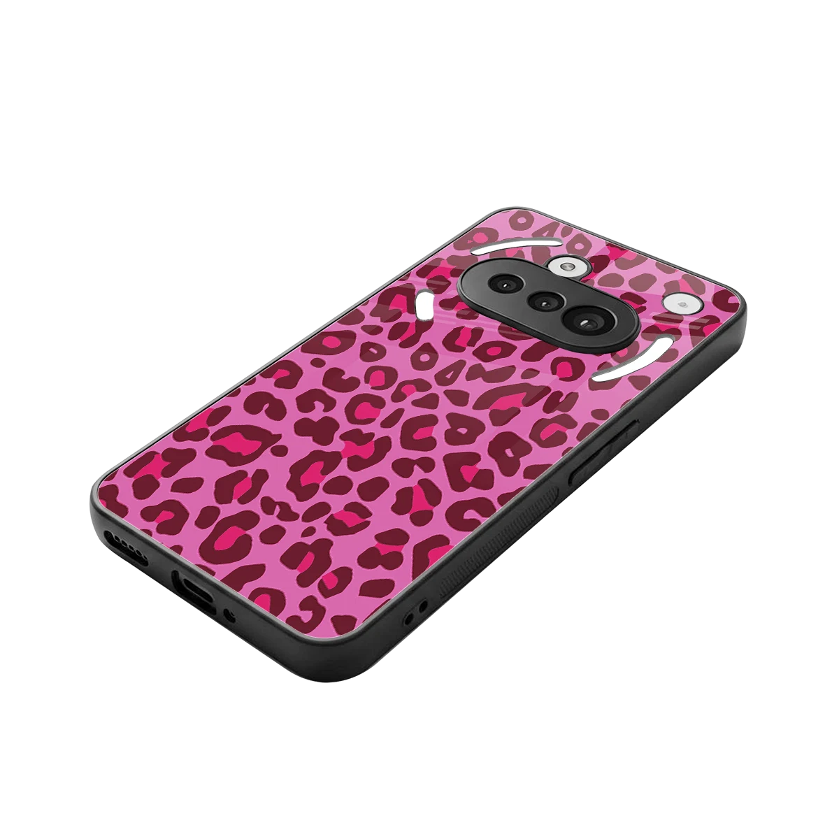 Leopard Pink stylish phone case for nothing phone 3a | glossy glass and slim fit