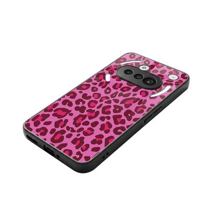 Leopard Pink stylish phone case for nothing phone 3a | glossy glass and slim fit