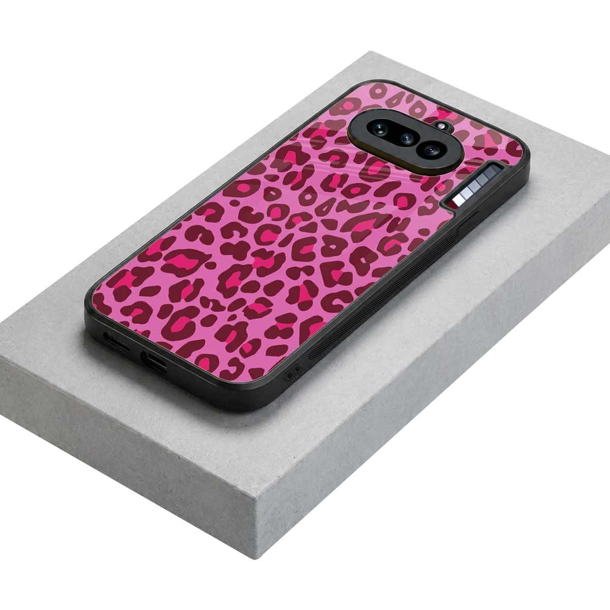 Leopard Pink stylish phone case for nothing phone 4a | glossy glass and slim fit