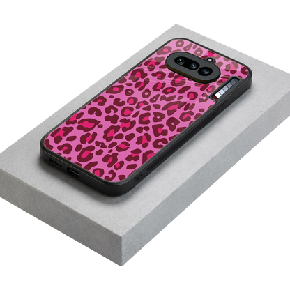 Leopard Pink stylish phone case for nothing phone 4a | glossy glass and slim fit