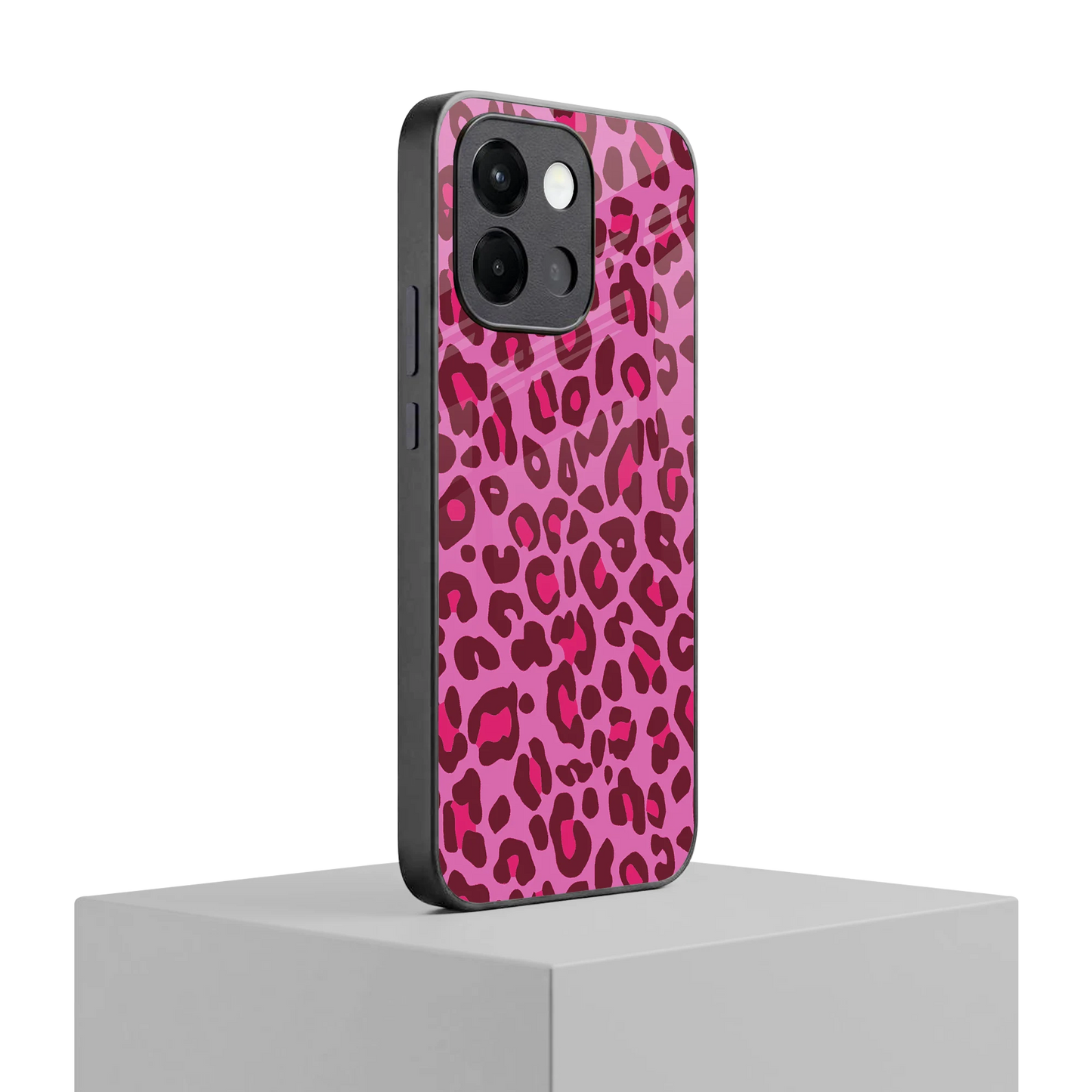 Leopard Pink oneplus 13s mobile cover | shockproof glass phone case