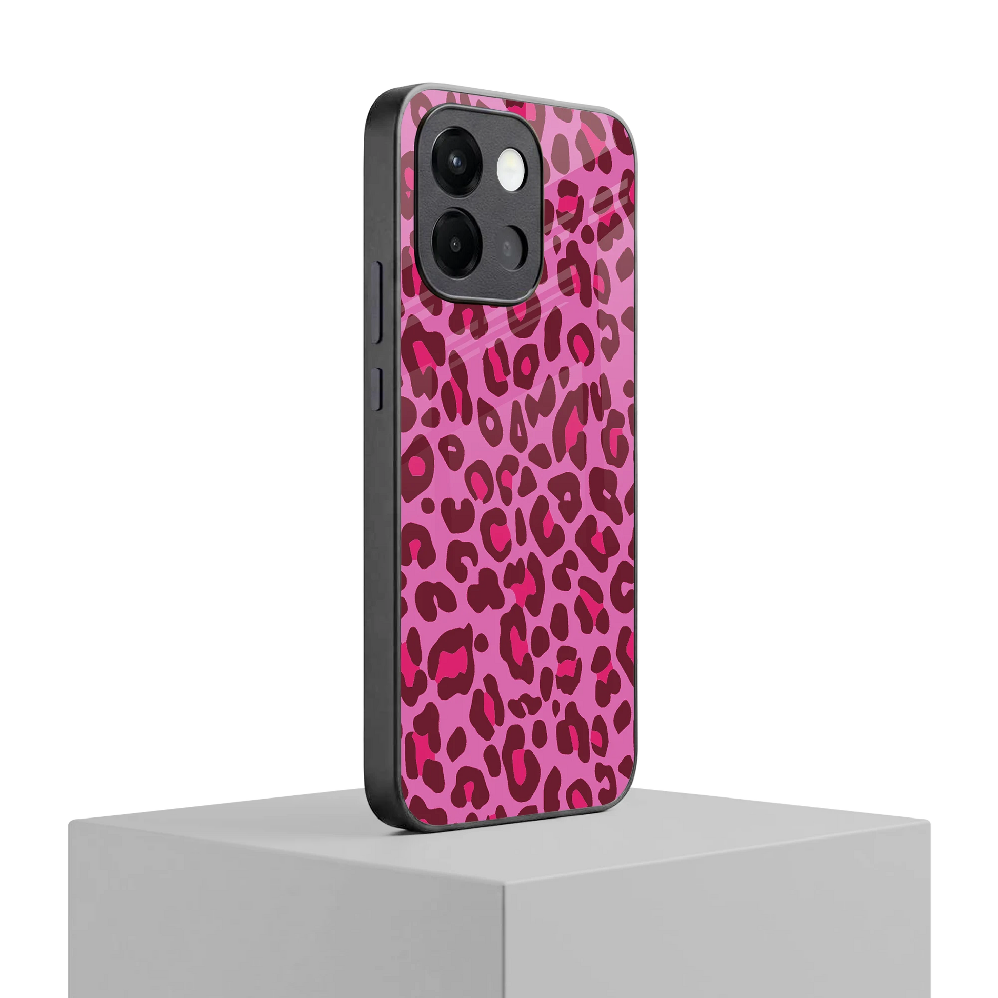 Leopard Pink oneplus 13s mobile cover | shockproof glass phone case