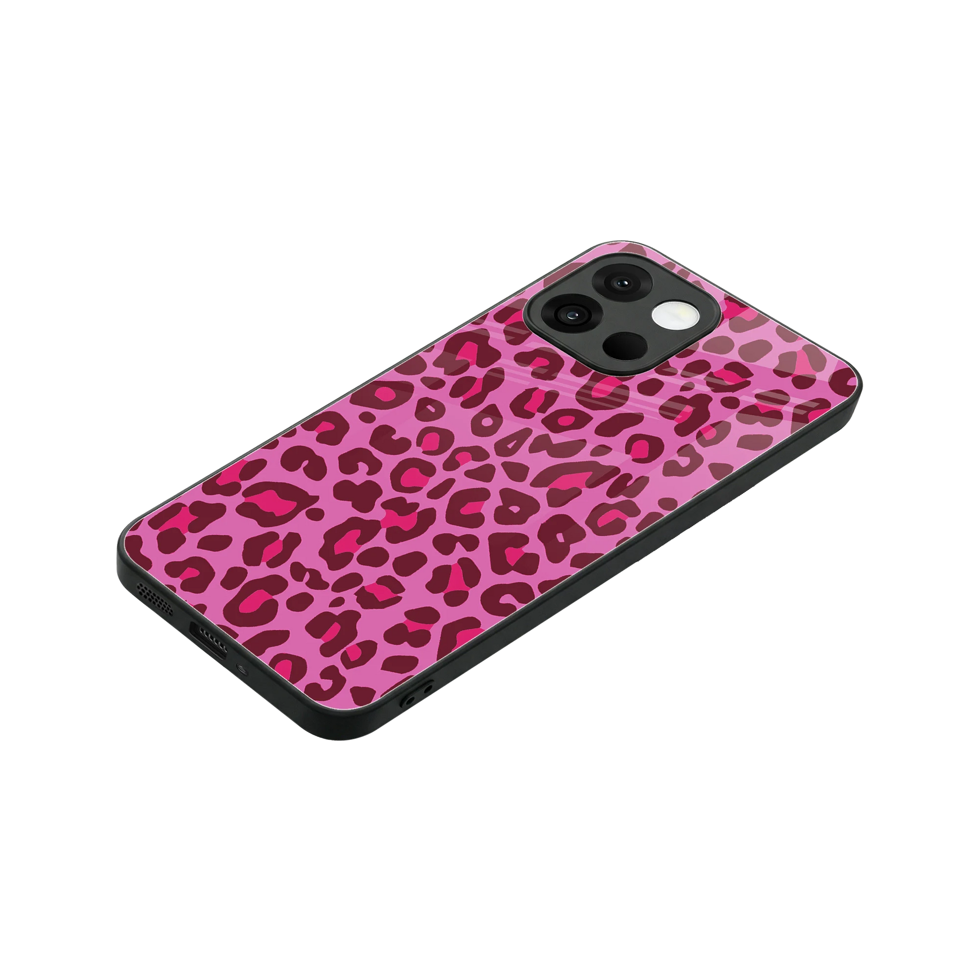 Leopard Pink stylish phone case for oneplus 13s | glossy glass and slim fit