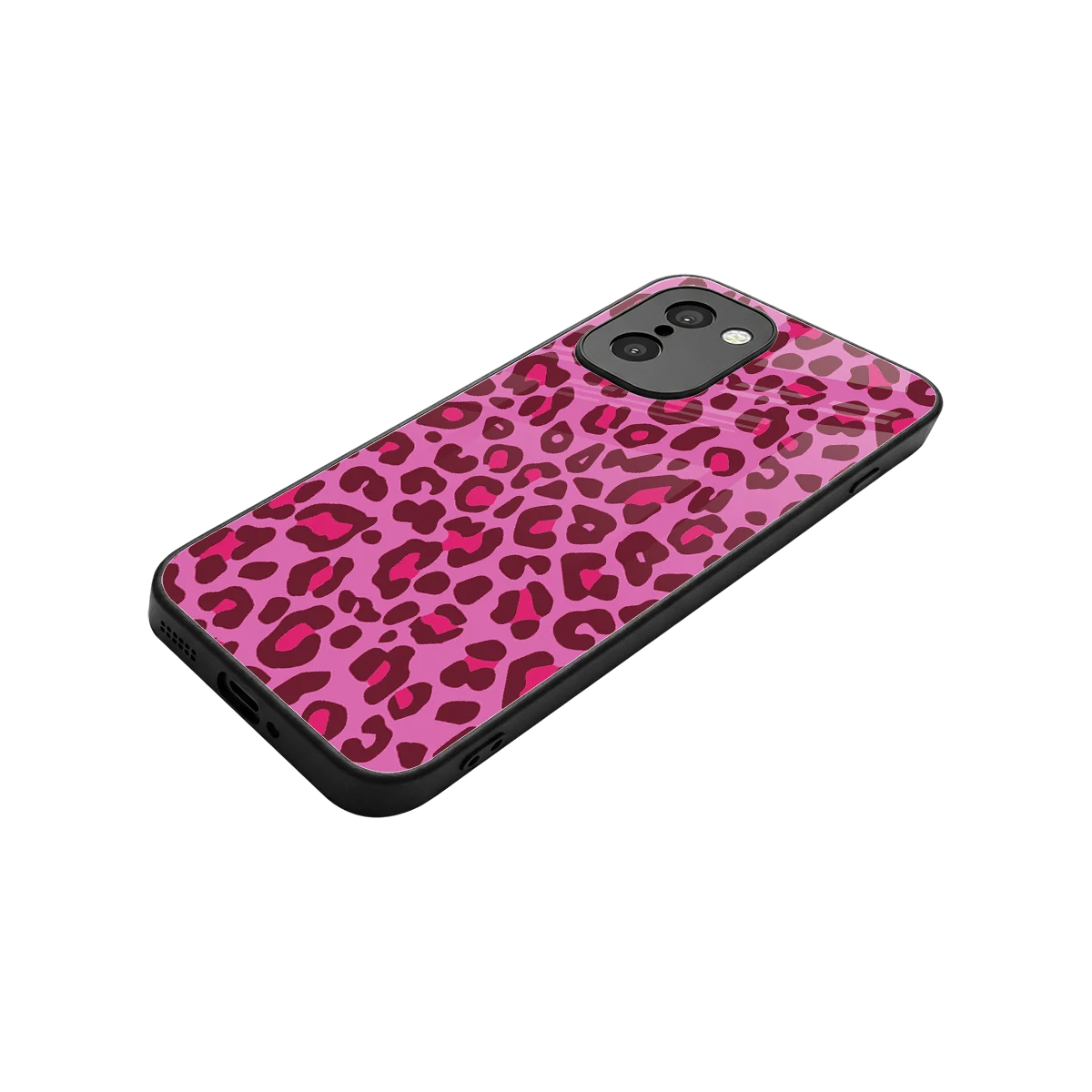 Leopard Pink stylish phone case for oneplus 15r | glossy glass and slim fit
