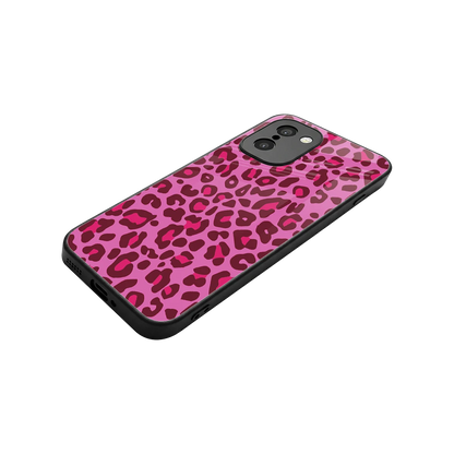 Leopard Pink stylish phone case for oneplus 15r | glossy glass and slim fit