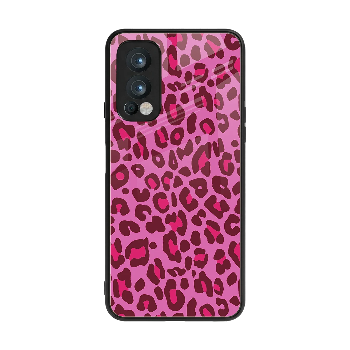 Leopard Pink back phone cover | glass case for oneplus nord 2