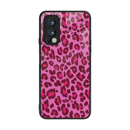 Leopard Pink back phone cover | glass case for oneplus nord 2