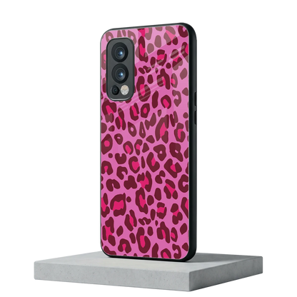 Leopard Pink oneplus nord 2 mobile cover | shockproof glass phone case