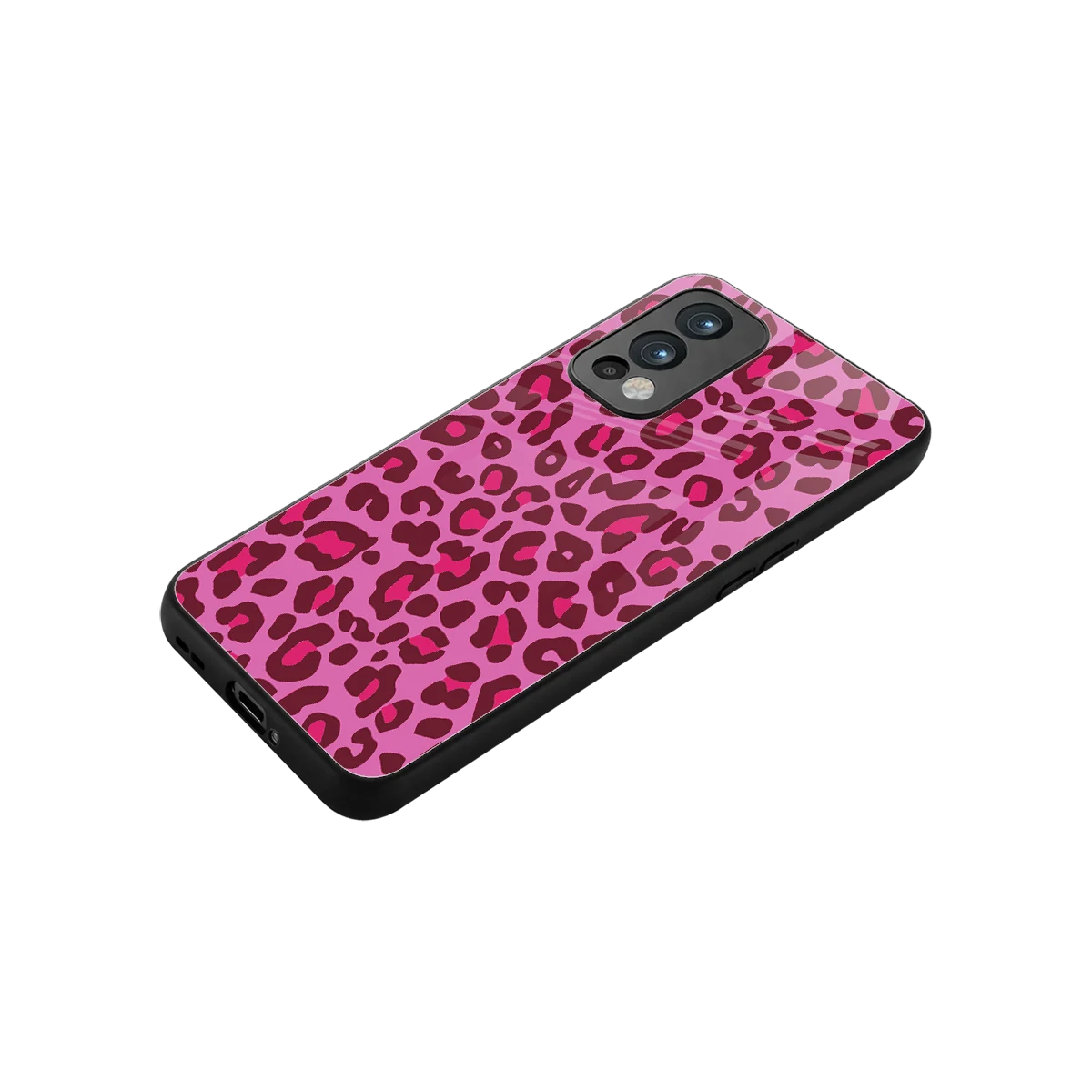 Leopard Pink stylish phone case for oneplus nord 2 | glossy glass and slim fit