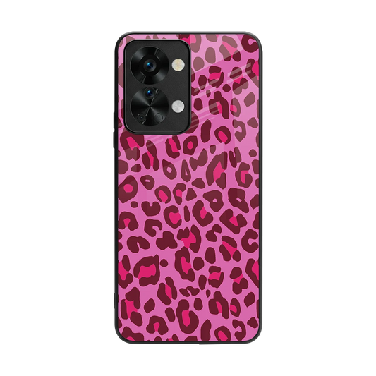 Leopard Pink back phone cover | glass case for oneplus nord 2t