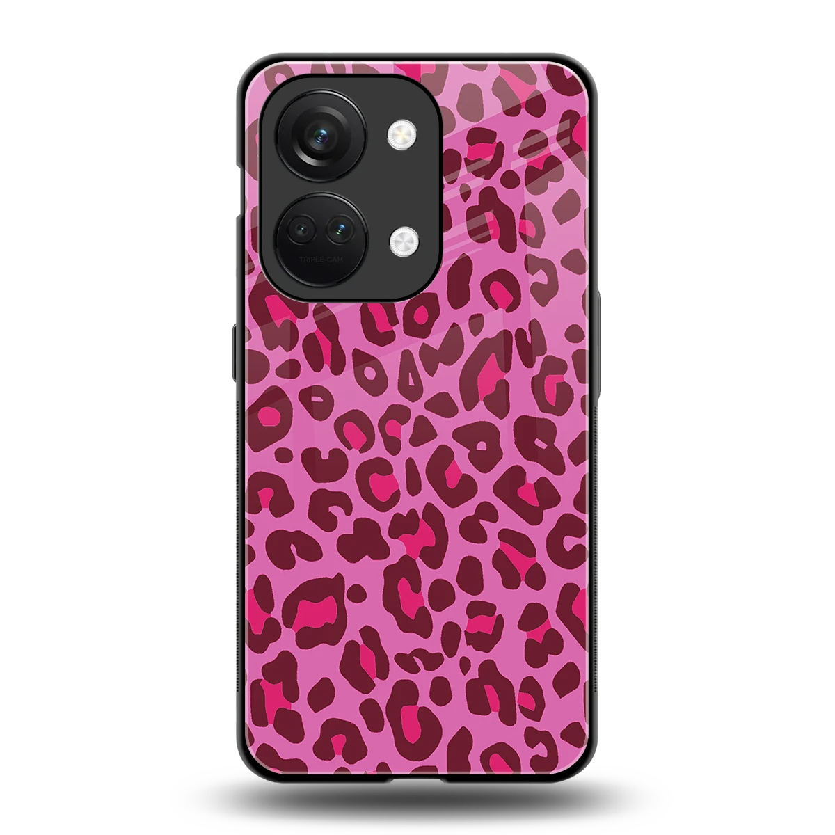 Leopard Pink back phone cover | glass case for oneplus nord 3