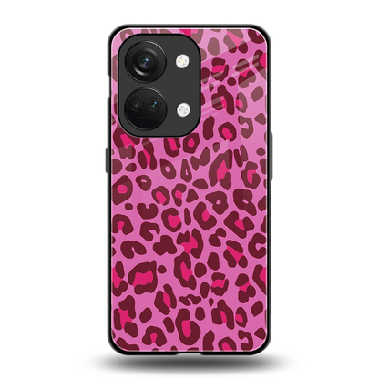 Leopard Pink back phone cover | glass case for oneplus nord 3
