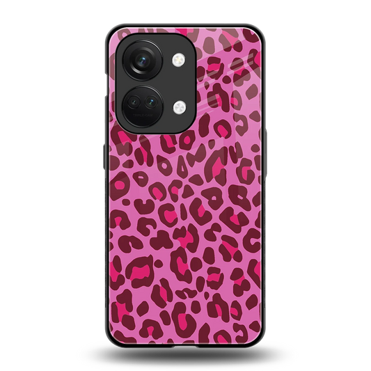 Leopard Pink back phone cover | glass case for oneplus nord 3