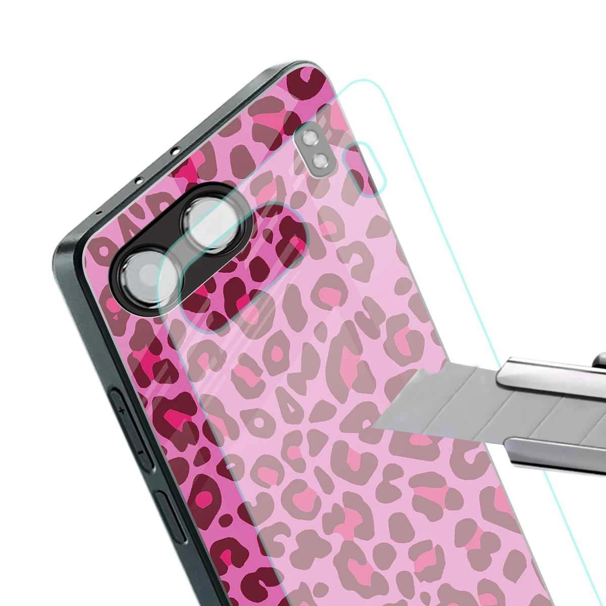 Leopard Pink stylish phone case for oneplus nord 4 | glossy glass and slim fit