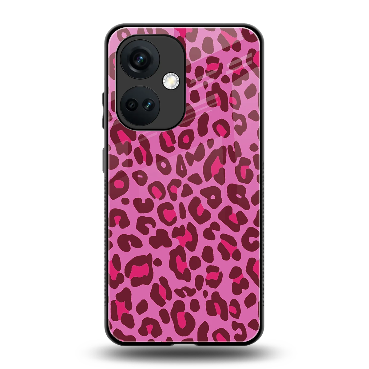 Leopard Pink back phone cover | glass case for oneplus nord ce 3