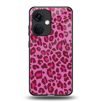 Leopard Pink back phone cover | glass case for oneplus nord ce 3