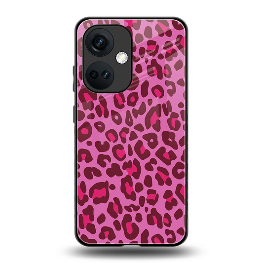 Leopard Pink back phone cover | glass case for oneplus nord ce 3