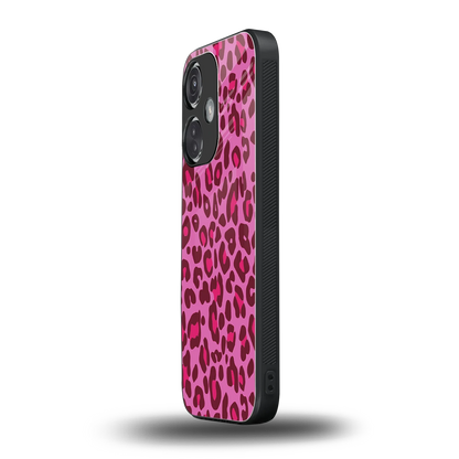 Leopard Pink oneplus nord ce 3 mobile cover | shockproof glass phone case