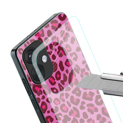Leopard Pink stylish phone case for oneplus nord ce 3 | glossy glass and slim fit