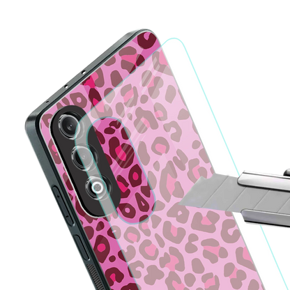 Leopard Pink stylish phone case for oneplus nord ce 4 | glossy glass and slim fit
