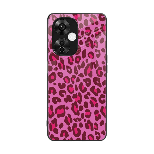 Leopard Pink back phone cover | glass case for oneplus nord ce 3 lite