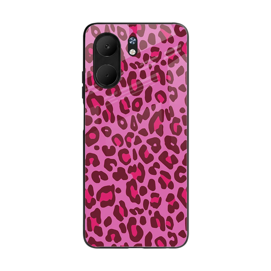 Leopard Pink back phone cover | glass case for oppo a5x 5g