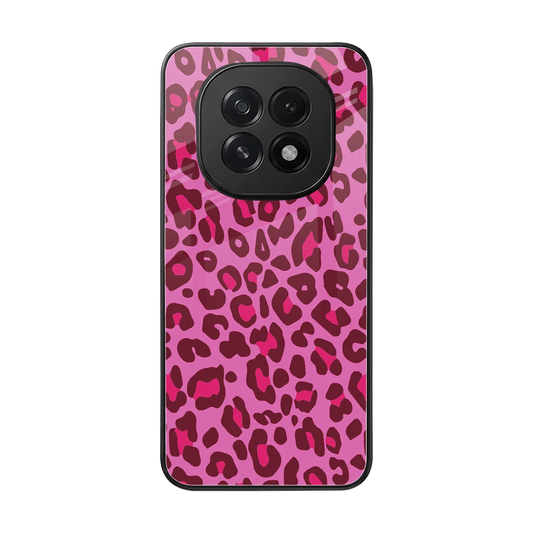 Leopard Pink back phone cover | glass case for oppo f29 5g