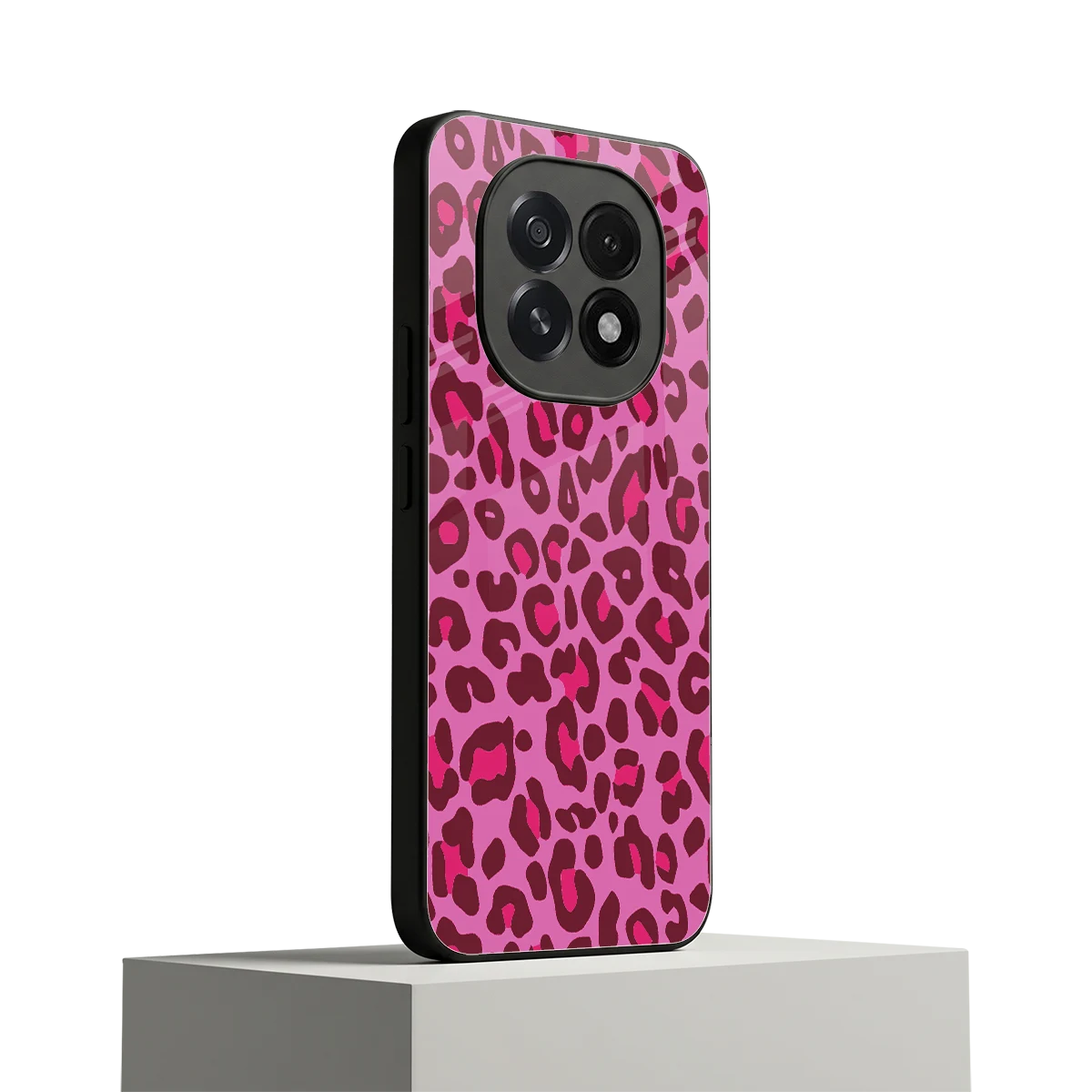 Leopard Pink oppo f29 5g mobile cover | shockproof glass phone case