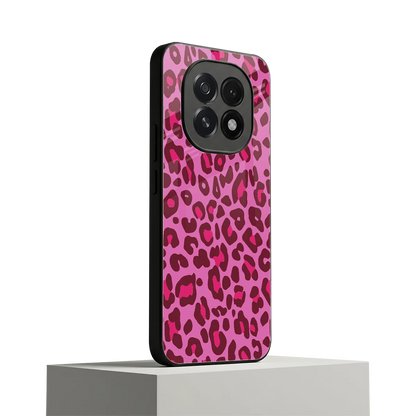 Leopard Pink oppo f29 5g mobile cover | shockproof glass phone case