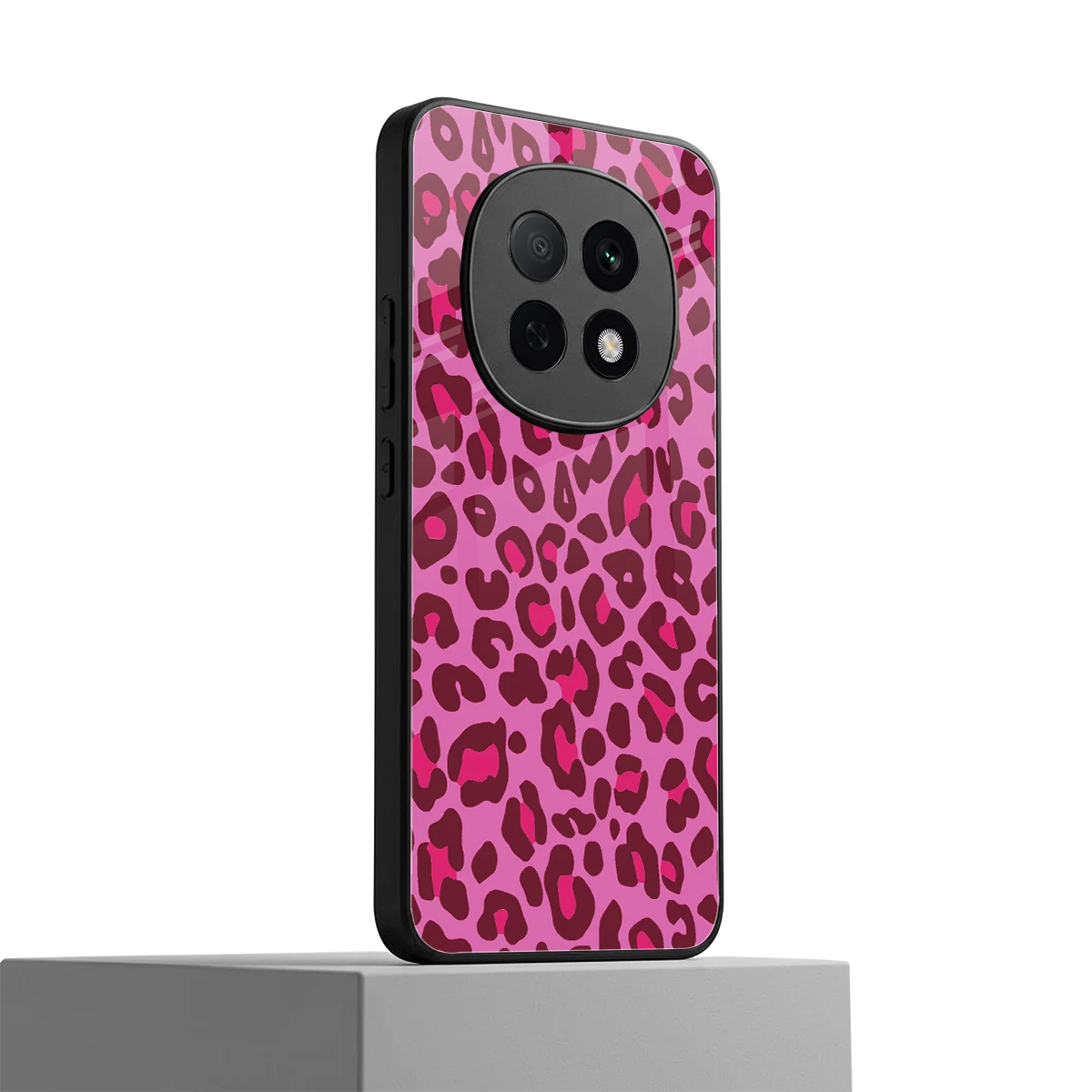 Leopard Pink oppo f29 pro 5g mobile cover | shockproof glass phone case