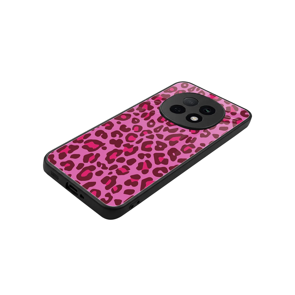 Leopard Pink stylish phone case for oppo f29 pro 5g | glossy glass and slim fit