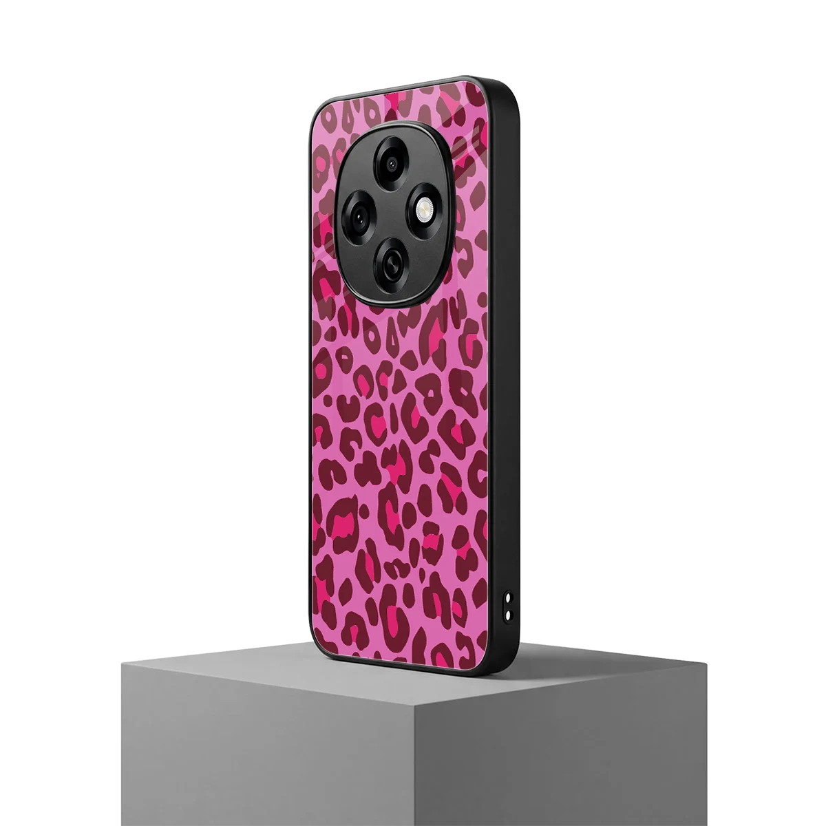 Leopard Pink oppo f31 pro 5g mobile cover | shockproof glass phone case