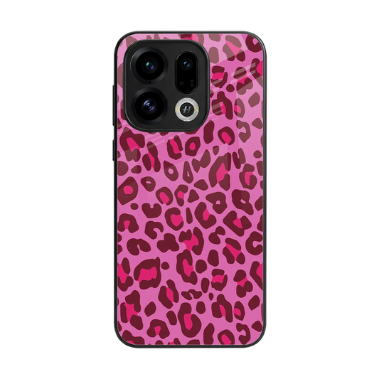 Leopard Pink back phone cover | glass case for oppo find x9