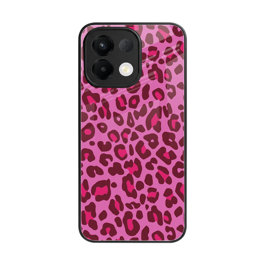Leopard Pink back phone cover | glass case for oppo k13 5g