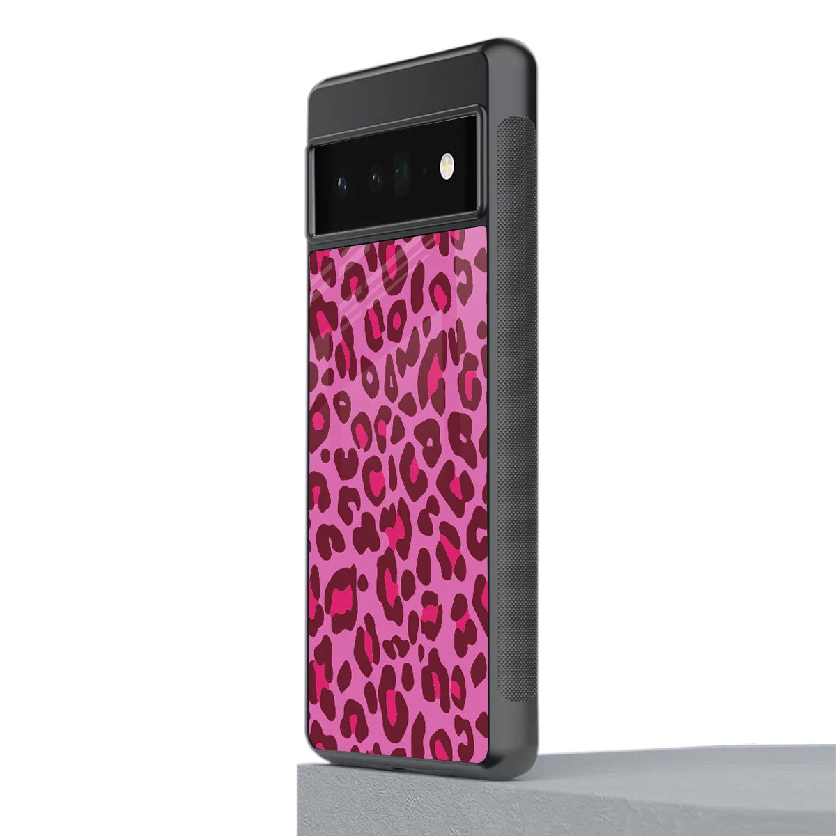 Leopard Pink stylish phone case for google pixel 6 pro | glossy glass and slim fit