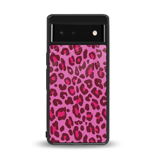 Leopard Pink back phone cover | glass case for google pixel 6a
